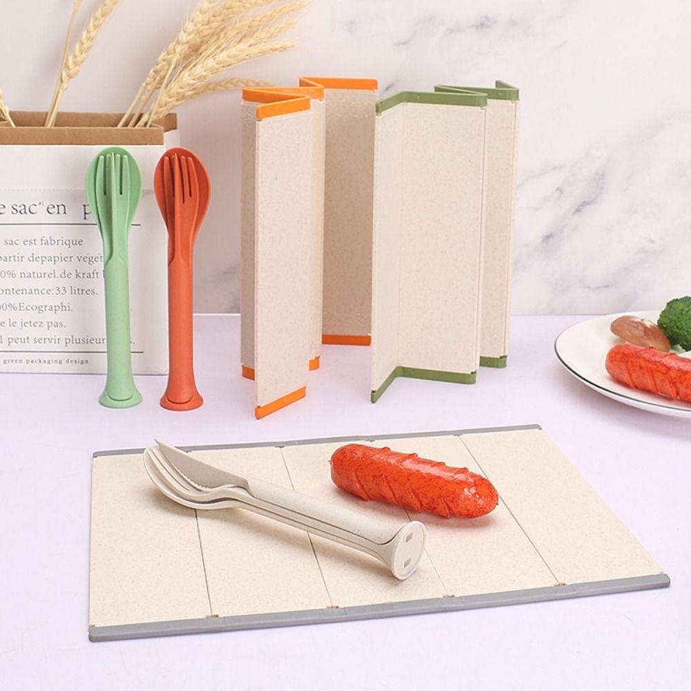 Easy to Use Kitchen Cutting Board Odorless Wheat Straw Chopping Board Folding Cutting Board  Travel