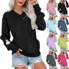 Women's Casual Fashion Halloween Print V-Neck Long-Sleeve Sweatshirt Lightweight Pullover Hoodie With Pockets