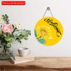 2D плоский 20*20 см 1 шт. деревенский желтый подсолнух принт приветственный настенный потрясающий подвесной декор, весенне-летний стиль высокое качество круглые деревянные художественные таблички знак