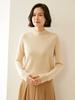 Women's Cashmere Half-High Collar Sweater: Autumn/Winter Style, Twelve-Stitch Rolled Hem, Loose Slimming Knit Base Layer