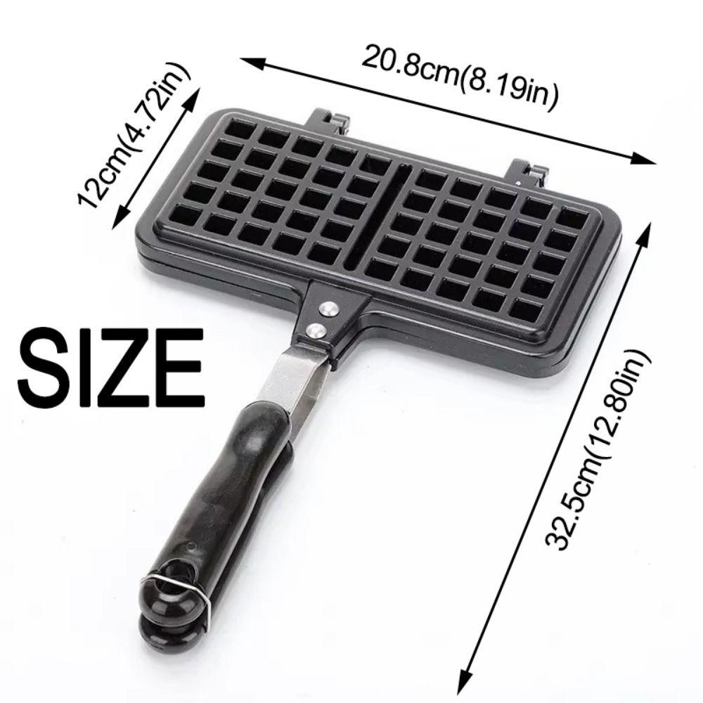Long Handle Waffle Baking Pan Rectangle Toast Frying Pan Waffle Maker Machine Kitchen Cookware