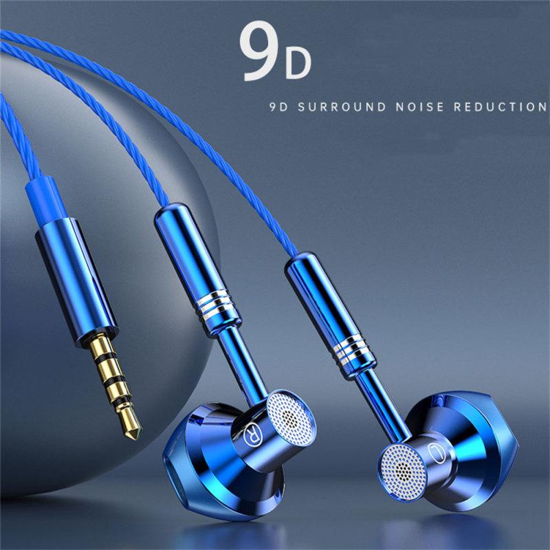 Fashion Wire-controlled Earphone 3.5mm Round Hole Headset Subwoofer Music Gaming Headphone With