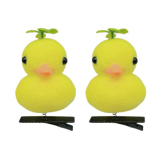 1/2/5Pcs Hair Pin Flocking Cartoon Capibara Chick Duck Decor Spring Design Metal Hair Clips Decorative Holiday Party Hairpins Hair Accessories