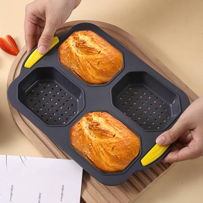 Форма для хлеба, термостойкая антипригарная форма для выпечки, силиконовая форма для выпечки хлеба с 4 решетками для домашней кухни