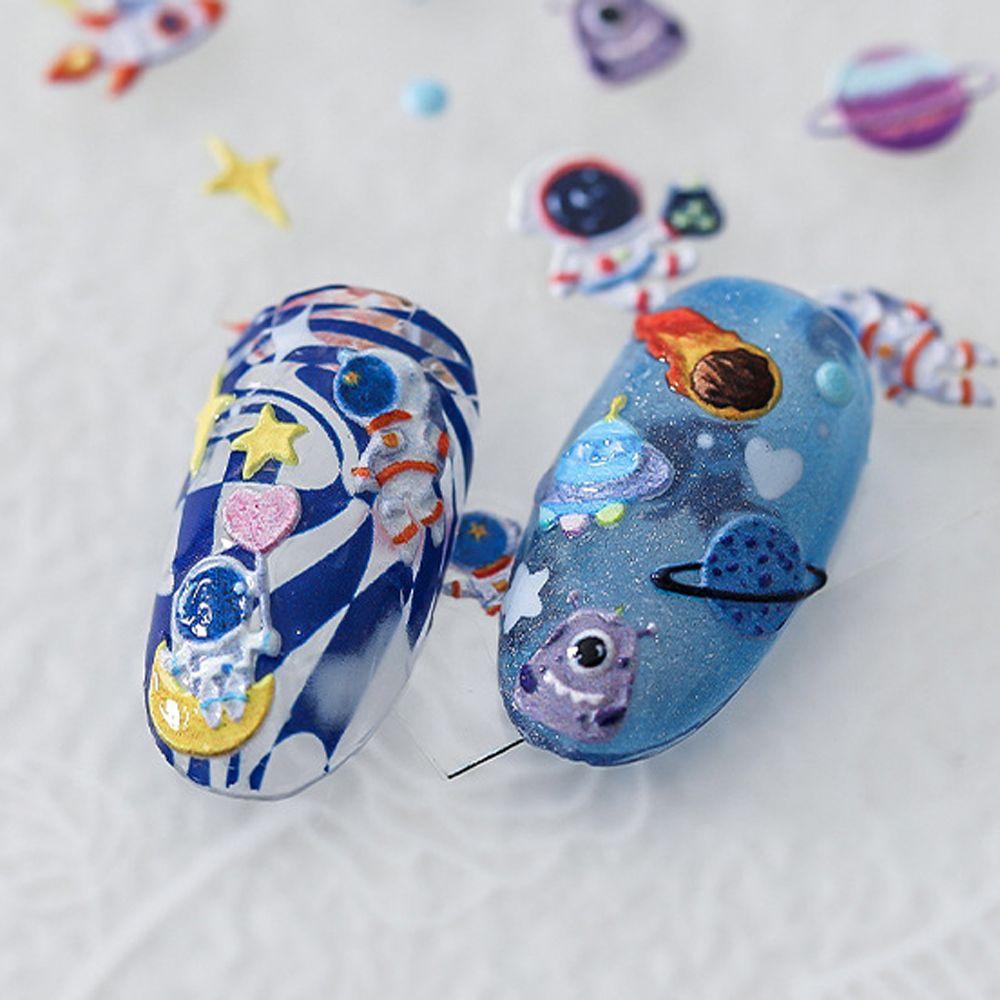 Клейкие маникюрные аксессуары 5D резные наклейки для ногтей DIY украшения для ногтей мультяшные наклейки для ногтей