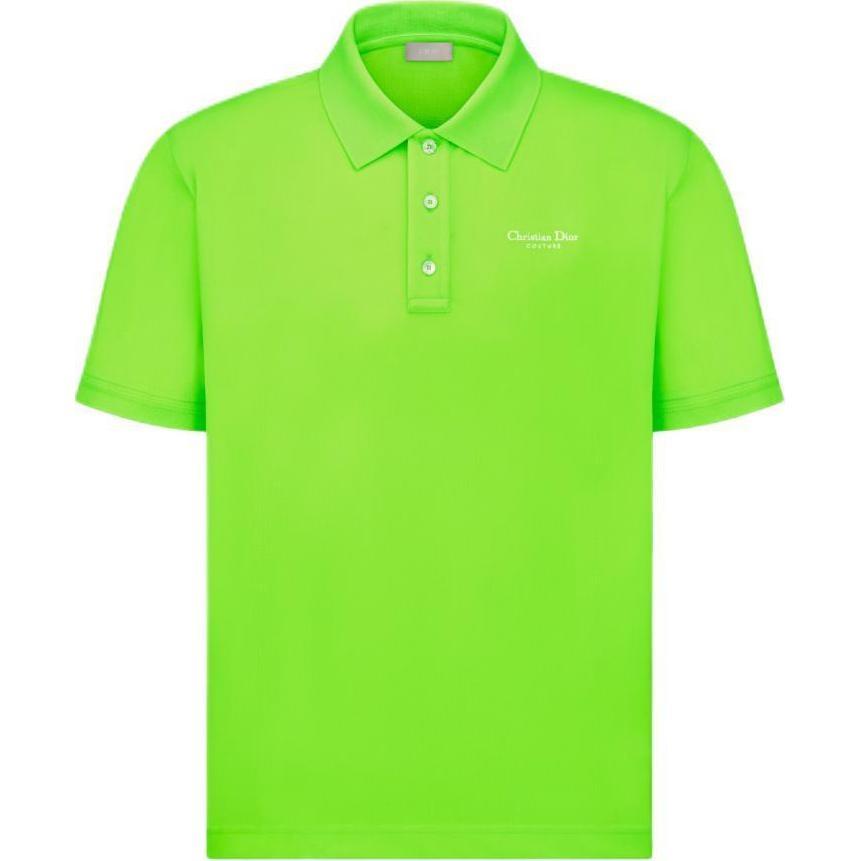 DIOR SS24 Polo Shirt Men's Neon Green 483J834A0931-C680