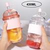 Пластиковая кофейная чашка 430 мл Холодная и термостойкая чашка для воды Многоразовая Герметичная чашка для молока и кофе Чашки для боба с крышками и соломинкой