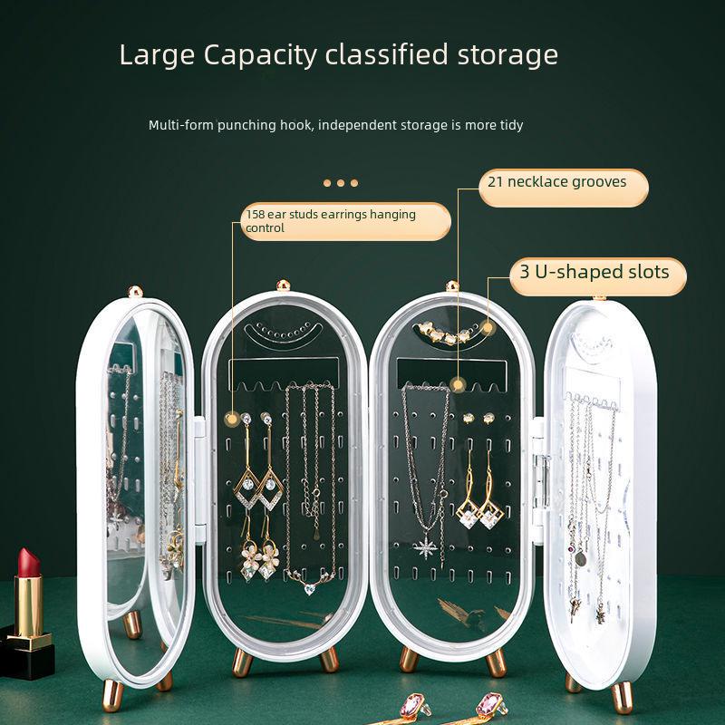 Многофункциональная складная шкатулка для хранения украшений, сережек и ожерелий
