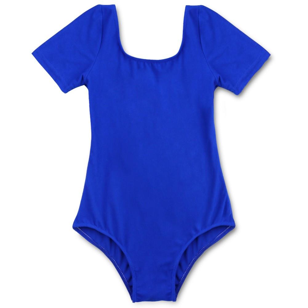 Girls' Team Basic Short Sleeve Leotard Kids Ballet Dance Gymnastics Leotards Dancewear Costume