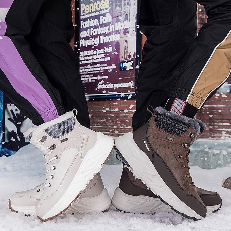 TUINANLE Мужские высокие водонепроницаемые хлопковые кроссовки Женская обувь с теплой вельветовой подкладкой для зимнего использования на открытом воздухе