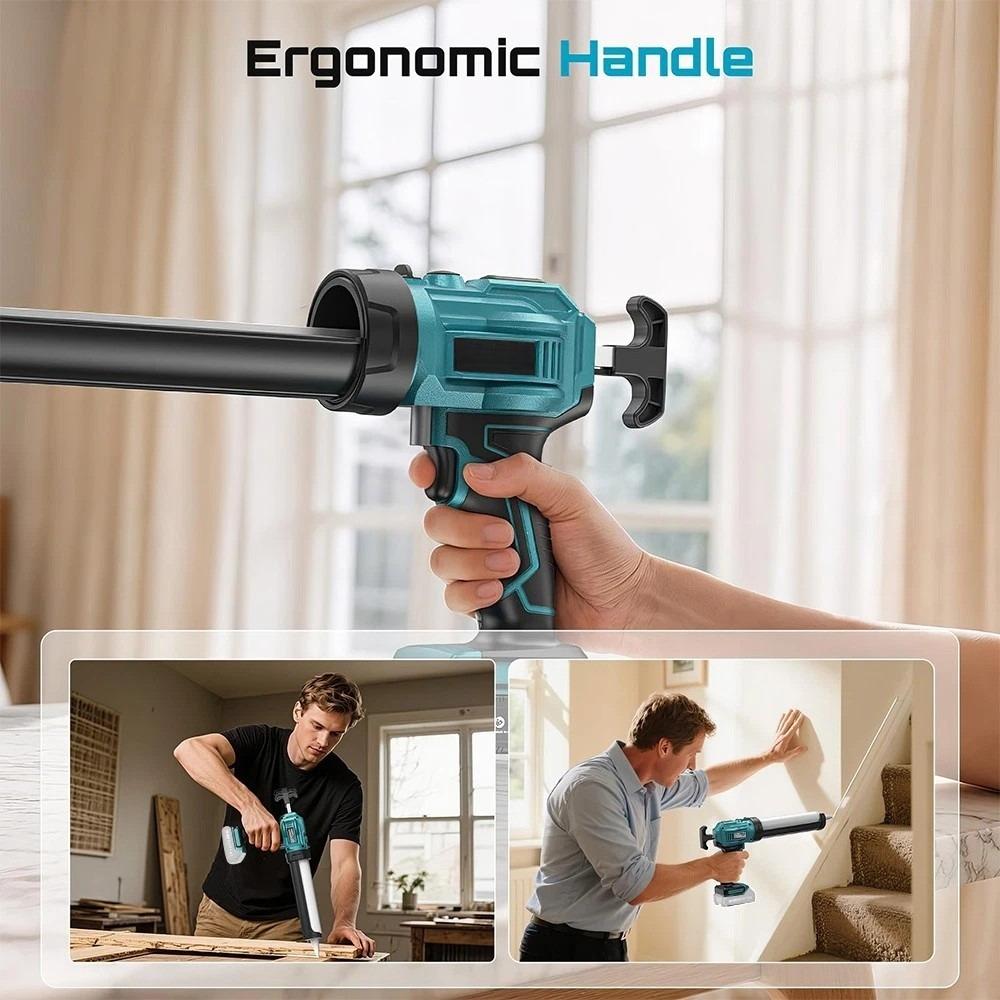 Rechargeable Adhesive Gun Cordless Electric Caulking Gun 300ml Sealant Glue Silicone Adhesive No Drip Caulk Power Tool