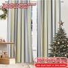 2 шт., Шторы с плоской 2D-печатью (Без Рода) Полосатая симфония Праздничные шторы с принтом Полиэстер Легко устанавливаемые шторы
