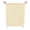 Foldable Laundry Basket with 4 Wheels Space Saving Portable Storage Hamper for Clothing Toys Home