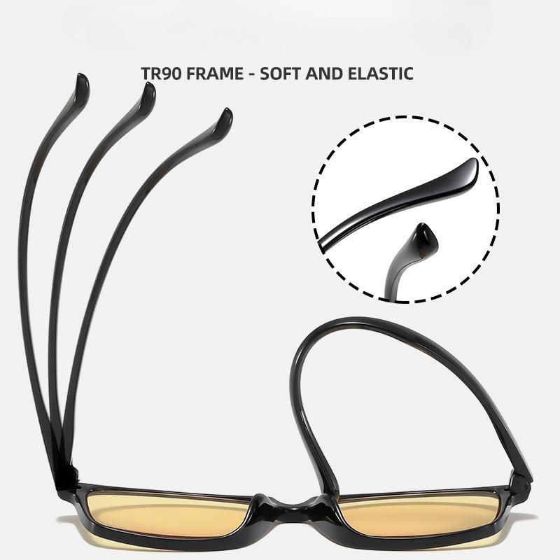 Мужские квадратные очки для ночного видения Модные Высококачественные Желтые Линзы Очки для чтения Женские Плюс Диоптрии Пресбиопия