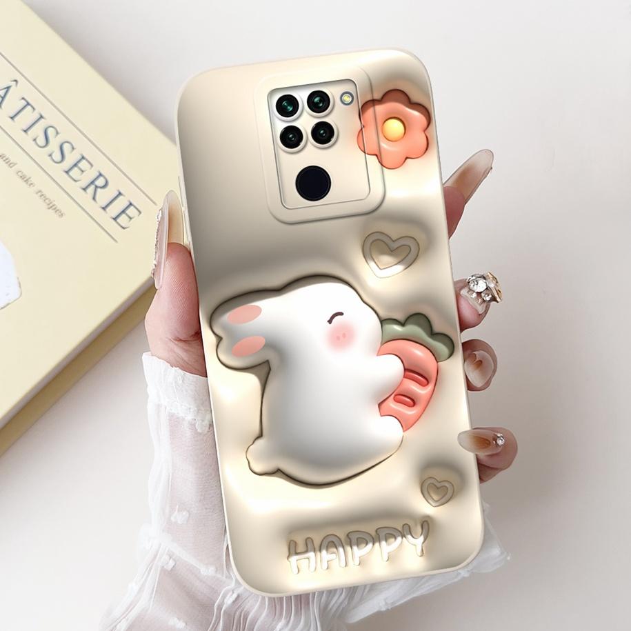 For Xiaomi Redmi Note 9 Case Cute Cartoon Panda Rabbit Liquid Silicone Shockproof Bumper on Xiomi Redmi Note 9 Cover Note9 Funda