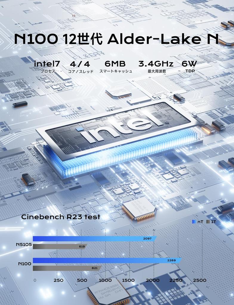 Мини-ПК UN100P N100 KODLIX 16 ГБ DDR4 512 ГБ SSD Max мини-ПК Windows 11 Pro карта LAN мини-компьютер 3-экранный выход небольшой ПК 4C/4T 3,4 ГГц HDMI/USB-C/SD