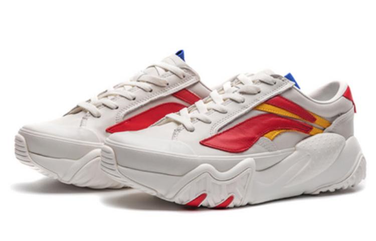 Li Ning Wave Hbrd Cushioning Slip Resistant Abrasion Resistant Low top Casual Shoes Women's Mist White AGCP378-4