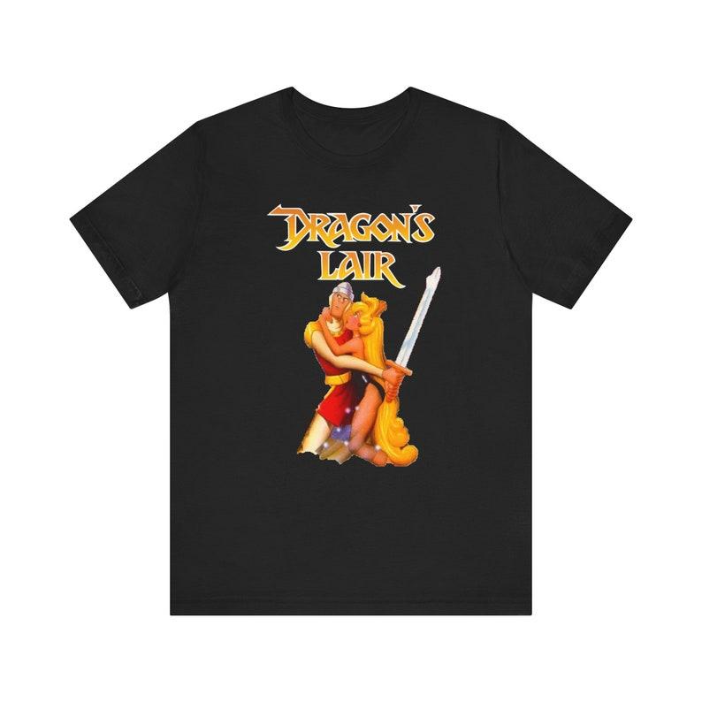 230 г/м² 100% хлопок Dragons Lair Arcade Snes ретро-стиль обложки с рисунком футболка унисекс из джерси с коротким рукавом