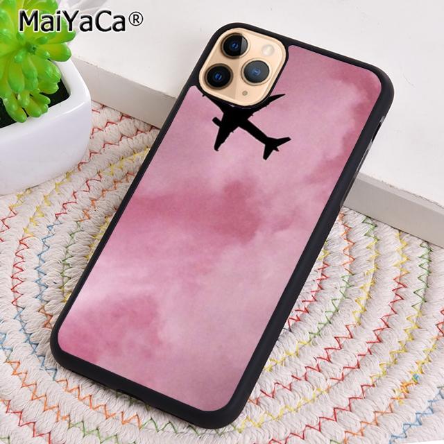 Розовый Чехол для Телефона с Изображением Самолета для iPhone 17 Air 16 pro max 15 14 plus 12 13 Защитная Крышка coque