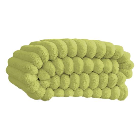 Пушистый плед Уютный плюшевый Однотонный Пушистый Толстый Полосатый Плед-пузырь Теплый Плед для дивана