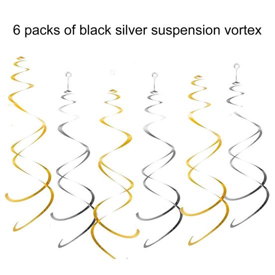 Золотой блестящий баннер с днем ​​рождения, набор для украшения баннера с круговой точкой, блестящий картонный флаг на день рождения, висячие завитки, гирлянда, праздничные атрибуты