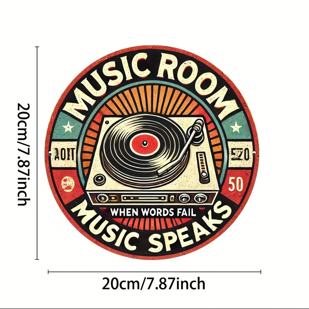 Винтажная деревянная табличка с пластинкой 7,8x7,8 дюймов — идеальный вариант для любителей музыки, идеально подходит для спальни, кафе, домашнего бара и клуба, отличный рождественский подарок