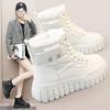 Fashion New Solid Color Women's Shoes 2024 Winter Mid-top Women Platform Boots Warm Thick Bottom Sports Casual Snow Boots Women
