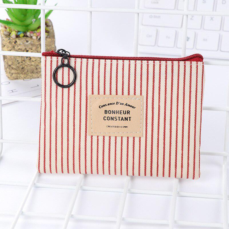 1PC Unisex Canvas Purse Card Key Mini Purse Pouch Small Zipper Coin Purse Card Holder Wallet