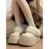 Утепленные Birkenstocks на толстой подошве, из бархата и теплой кожи, пушистые хлопковые туфли для ношения двумя способами и зимние снегоступы.