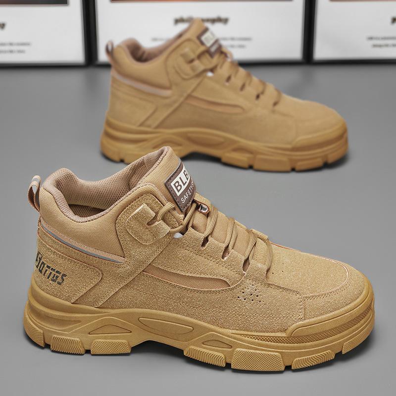 Мужские повседневные ботинки Desert, удобные высокие дышащие ботинки, мужские повседневные нескользящие износостойкие ковбойские сапоги на платформе