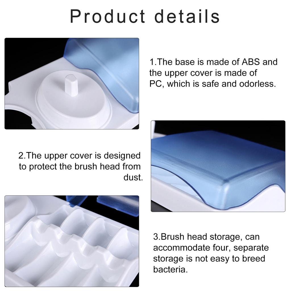 Подставка для электрической зубной щетки с синей крышкой, держатель для электрической зубной щетки для дома и путешествий, принадлежности для ванной комнаты