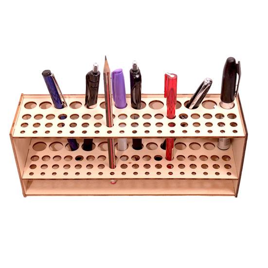 Деревянный держатель для кистей, 67 отверстий, настенный органайзер для кистей художника, настольный