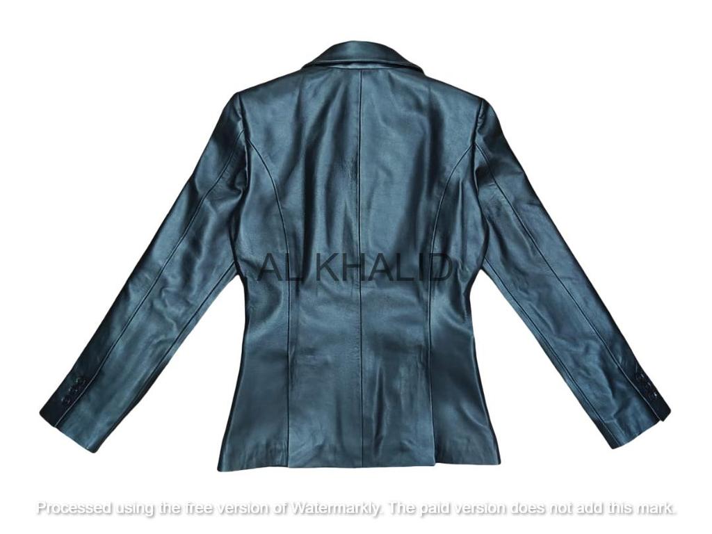 AL KHALID черный блейзер стильный формальный дизайнерский натуральный овчина женский кожаный вечерний ручной работы