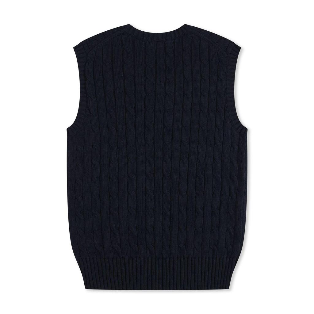 Мужской вязаный жилет-свитер с V-образным вырезом из шерсти и хлопка