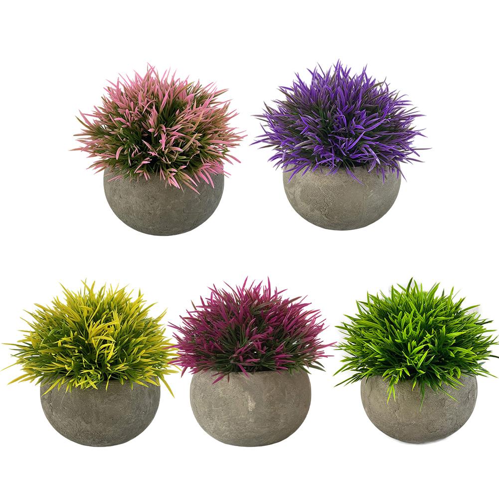 12*9.5CM Plastic Fake Grass Compact Size Artificial Plants For Shelf Compact Size Low Maintenance Office Decoration