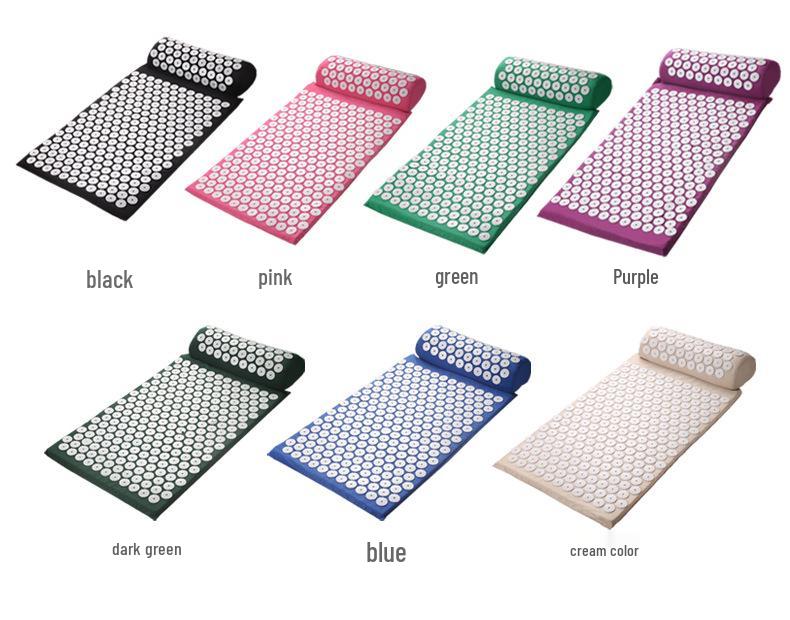 Yoga Acupressure Mat with Head Pillow for Muscle Relaxation and Massage