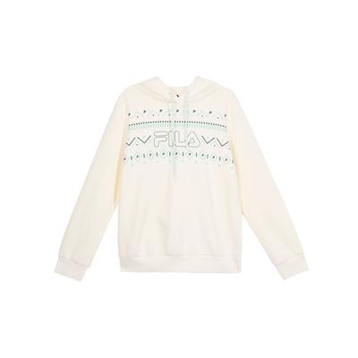 Толстовка с капюшоном с надписями Женские толстовки Mist-Lotus-White F11W344215FIV