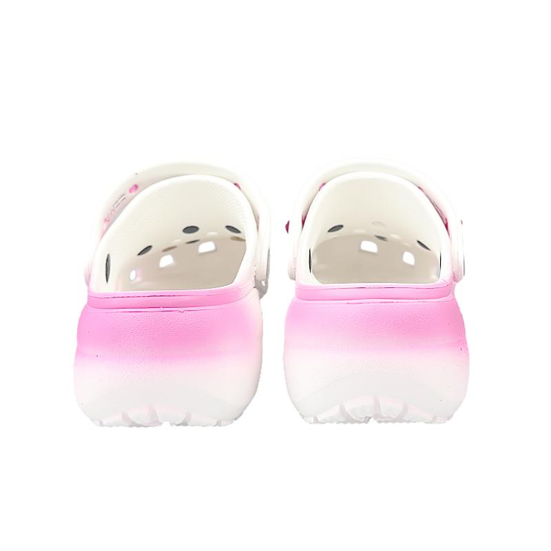 Crocs Классические сабо на платформе Court Elf Персиково-розовые Любовь Подарочная коробка Ретро Пляжные дырявые туфли Женские Розовые Белые