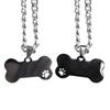 Ожерелье с подвеской в виде косточки и следов лап собаки, ожерелье-цепочка для ключицы, простое колье-чокер, ожерелье с толстой цепью, ювелирные изделия для женщин и мужчин