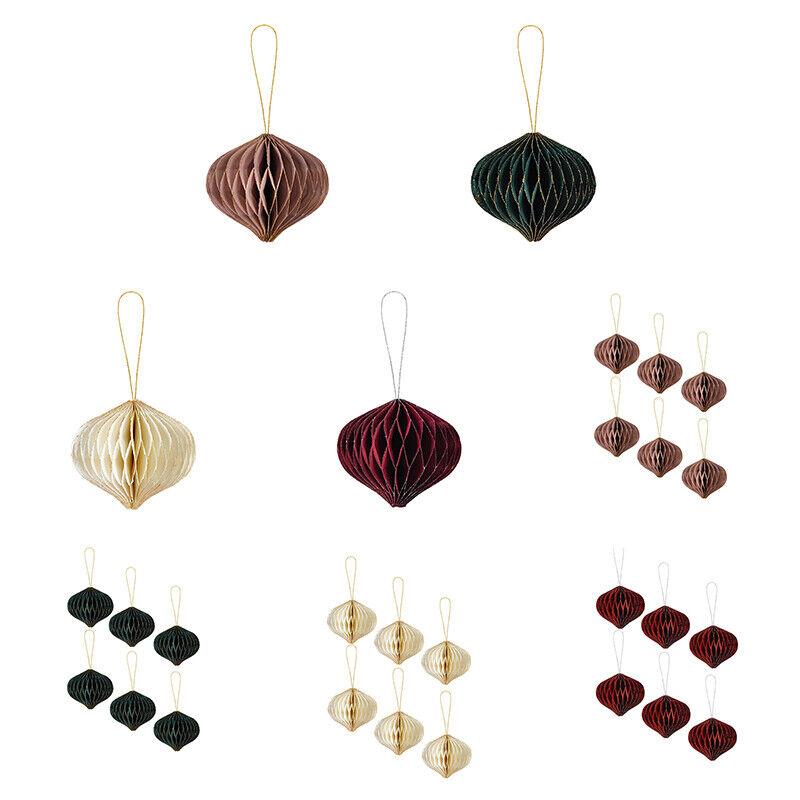 New Year Christmas Tree Paper Honeycomb Hanging Decoration Lantern Pendant Home Party Birthday Decor Ornament Easy Assemble