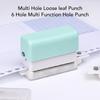 ABS Loose Leaf Punching Machine 5.5mm Hole Diameter Manual Puncher 6 Hole Paper Punch  Notebook