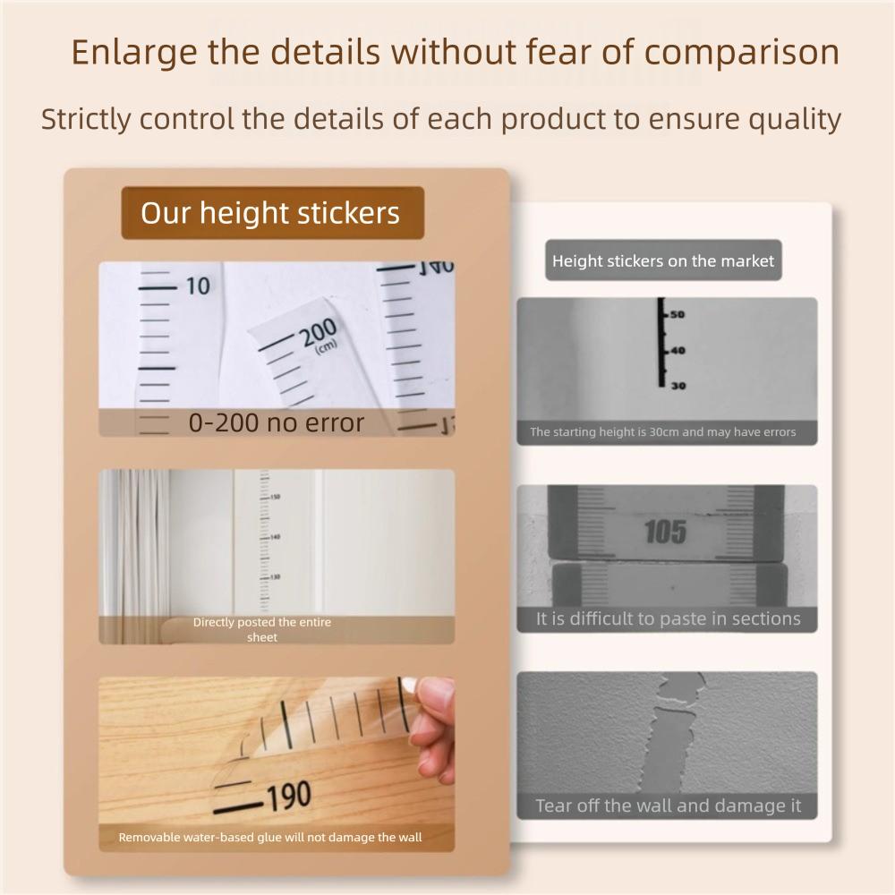 Waterproof Height Measurement Sticker Self-adhesive Growth Chart Sticker  Home Use
