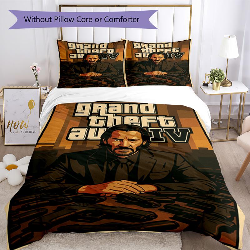 Gta Comforter Cover Set Suitable for Playroom Machine Washable Christmas Gift