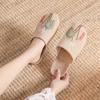 Summer Fashion Men/Women Linen Flat Slippers Casual Slides Women Sandals Indoor Shoes Couple Slippers