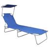 Chaise Longue - VIDAXL - 47769 - Foldable - Aluminium - Adjustable Canopy - 120 Kg Max