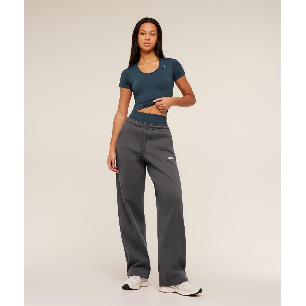 Gymshark Уютные Роскошные Прямые Высокие Джоггеры Оникс Серый B6b6r Gb7n