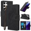Floral Pattern Leather Case for Samsung Galaxy S26 Ultra Pro S25 S24 Plus S23 Fe S22 S21 S20 Note 20 Card Slot Wrist Strap Cover