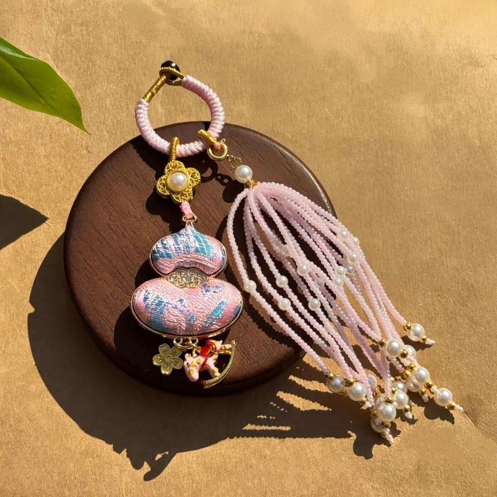 Horse Brocade Gourd Pendant Luxury Embroidered Cat Key Ring  Cheongsam Accessories