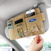 Car Sun Visor Organizer Multi-Pocket Glasses Clip Car Storage Bag Car Interior Accessories For Ford Expedition U222 U324 U324N U553