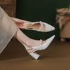Baotou Sandals Pointed Thick Heels Are Not Tired, Fairy Gentle High Heels with Skirts, New In Summer and Autumn 2025